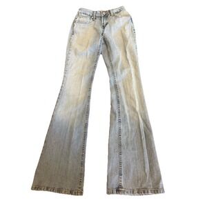 LEI Sophia Hipster Flare Jeans Light Wash Hip Hugger Flared‎ Low Rise 0